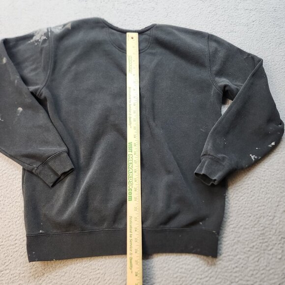 Carhartt Sweatshirt Mens Large Original 001 Black Paint Splatter Thrashed Grunge - Picture 11 of 11